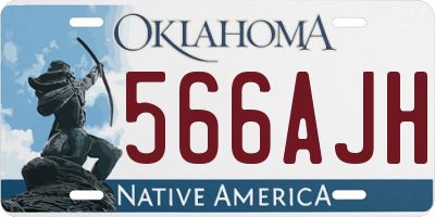 OK license plate 566AJH