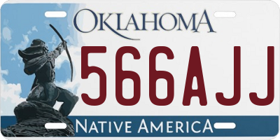 OK license plate 566AJJ