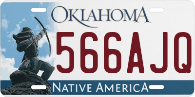 OK license plate 566AJQ
