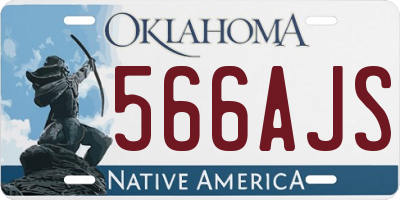 OK license plate 566AJS