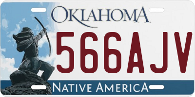 OK license plate 566AJV