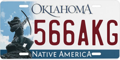 OK license plate 566AKG