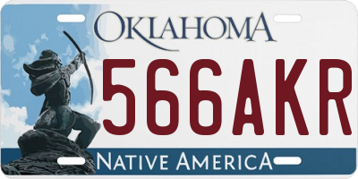 OK license plate 566AKR