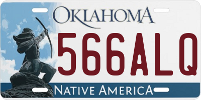OK license plate 566ALQ