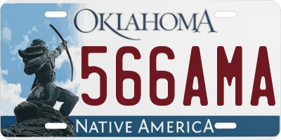 OK license plate 566AMA