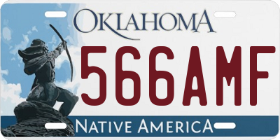 OK license plate 566AMF
