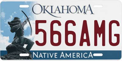 OK license plate 566AMG