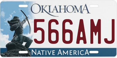 OK license plate 566AMJ