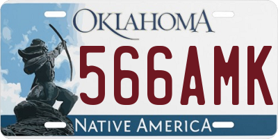 OK license plate 566AMK