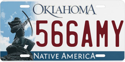 OK license plate 566AMY