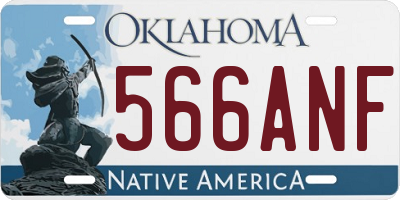 OK license plate 566ANF