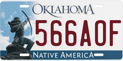 OK license plate 566AOF