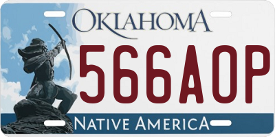 OK license plate 566AOP