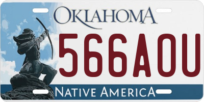 OK license plate 566AOU