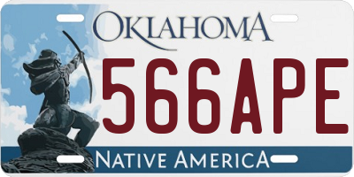 OK license plate 566APE