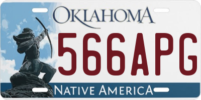 OK license plate 566APG