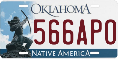 OK license plate 566APO