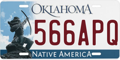 OK license plate 566APQ