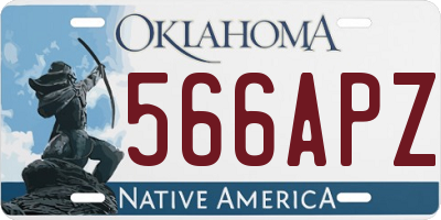 OK license plate 566APZ
