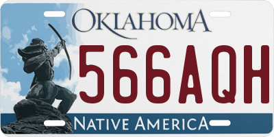 OK license plate 566AQH