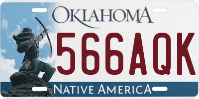 OK license plate 566AQK