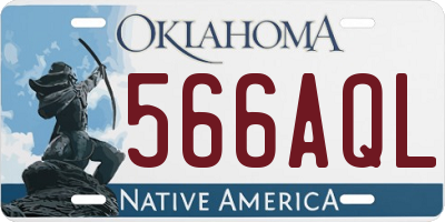 OK license plate 566AQL