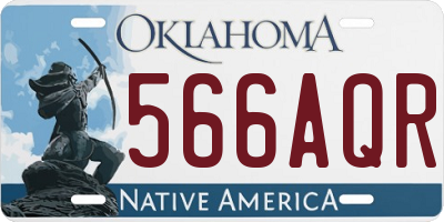 OK license plate 566AQR