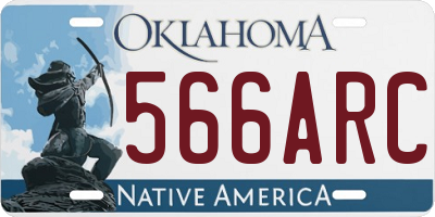 OK license plate 566ARC