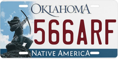 OK license plate 566ARF