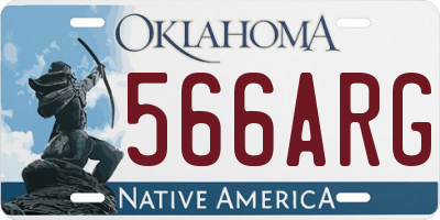 OK license plate 566ARG