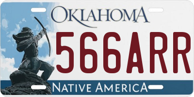 OK license plate 566ARR