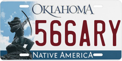 OK license plate 566ARY