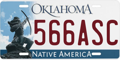 OK license plate 566ASC