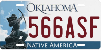 OK license plate 566ASF