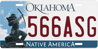 OK license plate 566ASG