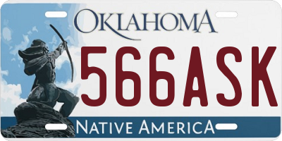 OK license plate 566ASK