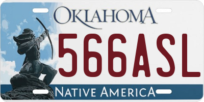 OK license plate 566ASL