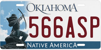 OK license plate 566ASP