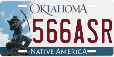 OK license plate 566ASR