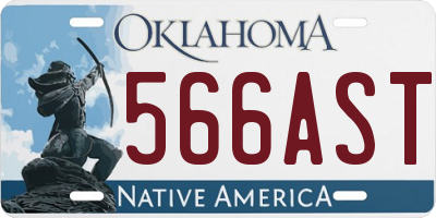 OK license plate 566AST
