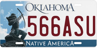OK license plate 566ASU