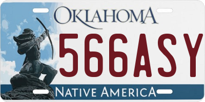 OK license plate 566ASY