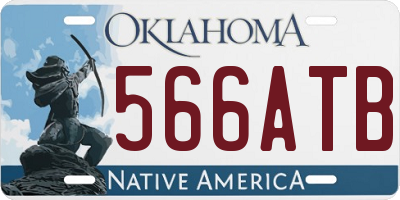 OK license plate 566ATB