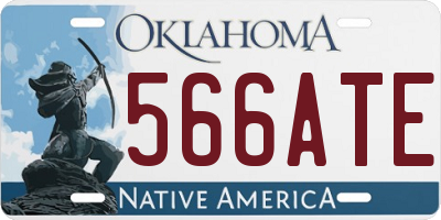 OK license plate 566ATE