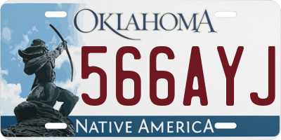 OK license plate 566AYJ