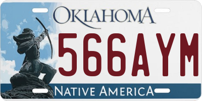 OK license plate 566AYM