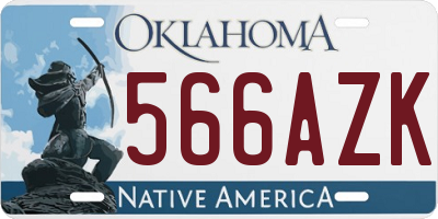 OK license plate 566AZK