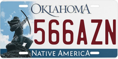 OK license plate 566AZN