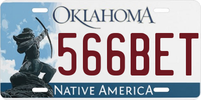 OK license plate 566BET