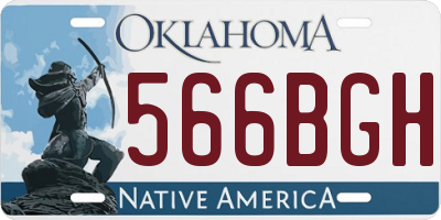 OK license plate 566BGH